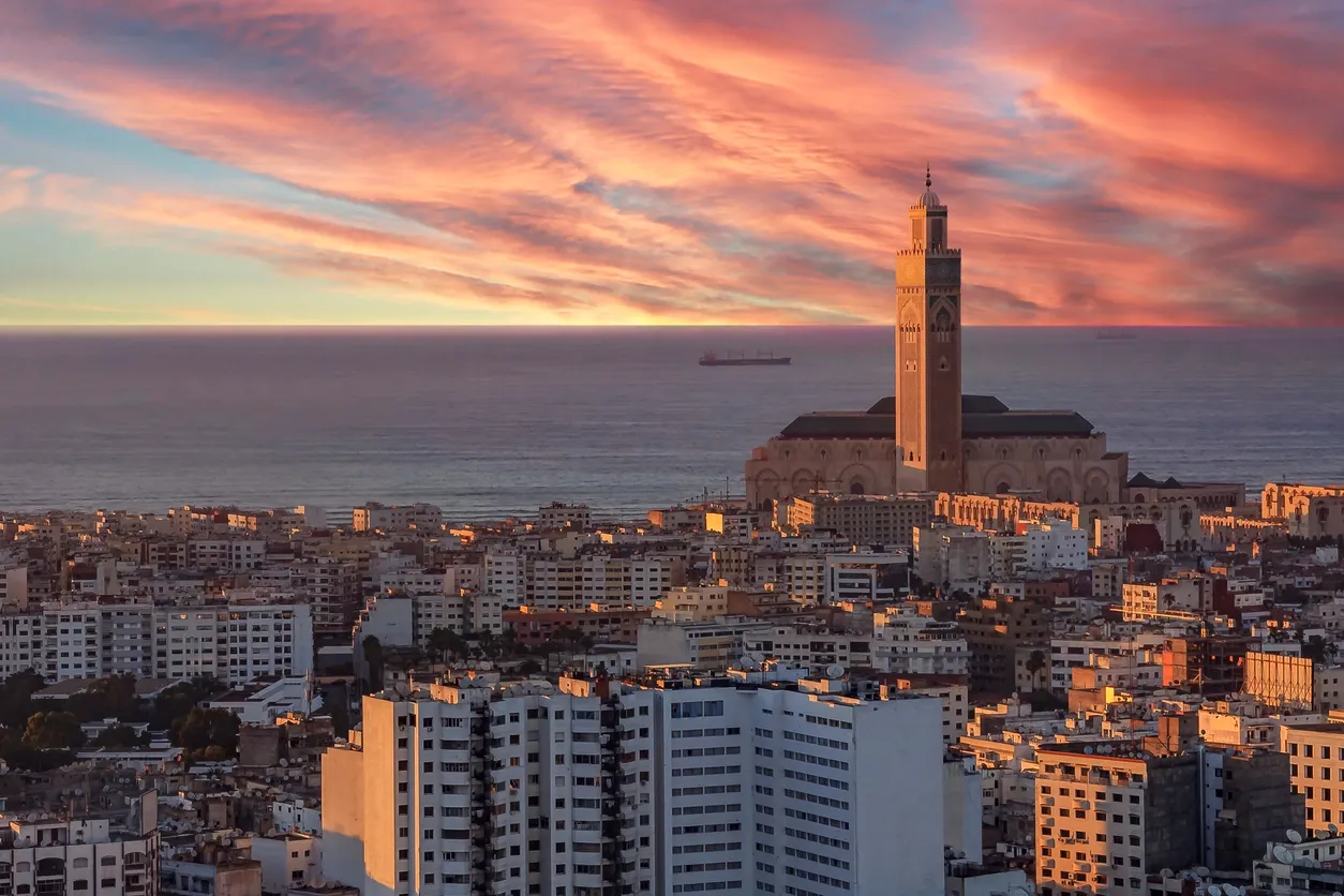 Casablanca au couché du soleil