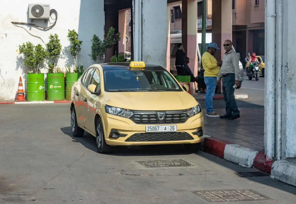 Taxi jaune à Marrakech